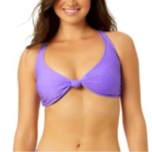 Salt Cove Juniors Knotted Front Jacquard Texture Bralette top